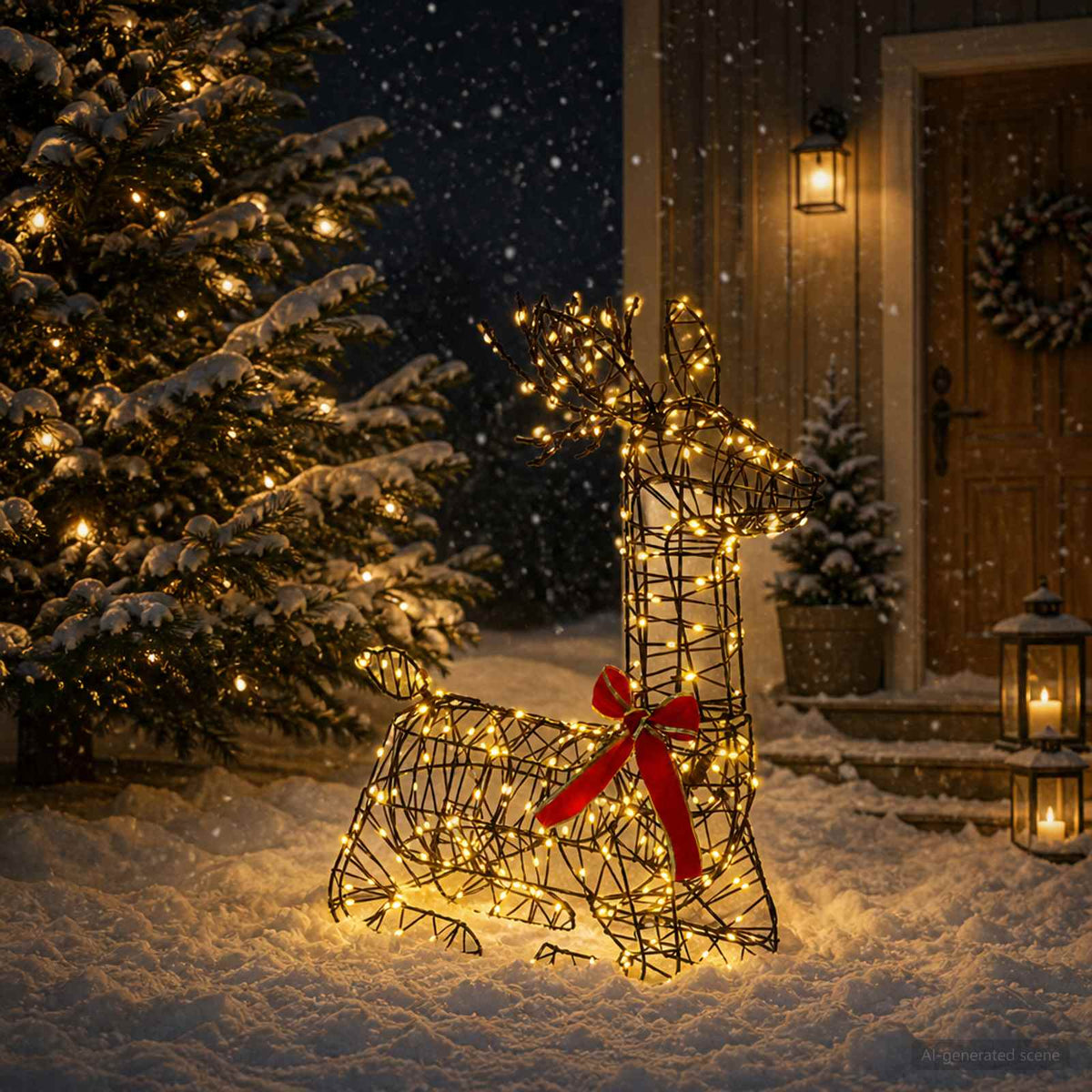 vidaXL 3D Christmas Reindeer LOVIISA 280 LEDs Warm White