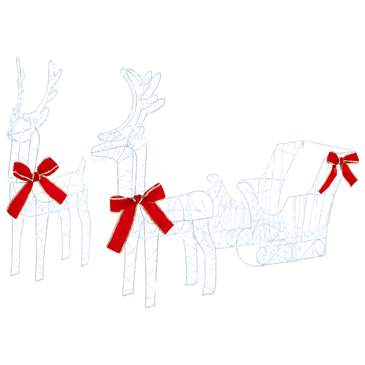 vidaXL 3D Christmas Reindeer with Sleigh LOVIISA 3 pcs 400 LEDs
