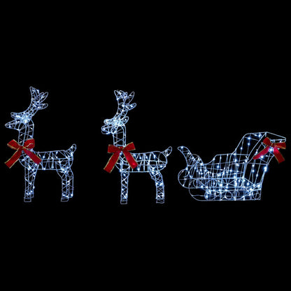 vidaXL 3D Christmas Reindeer with Sleigh LOVIISA 3 pcs 400 LEDs