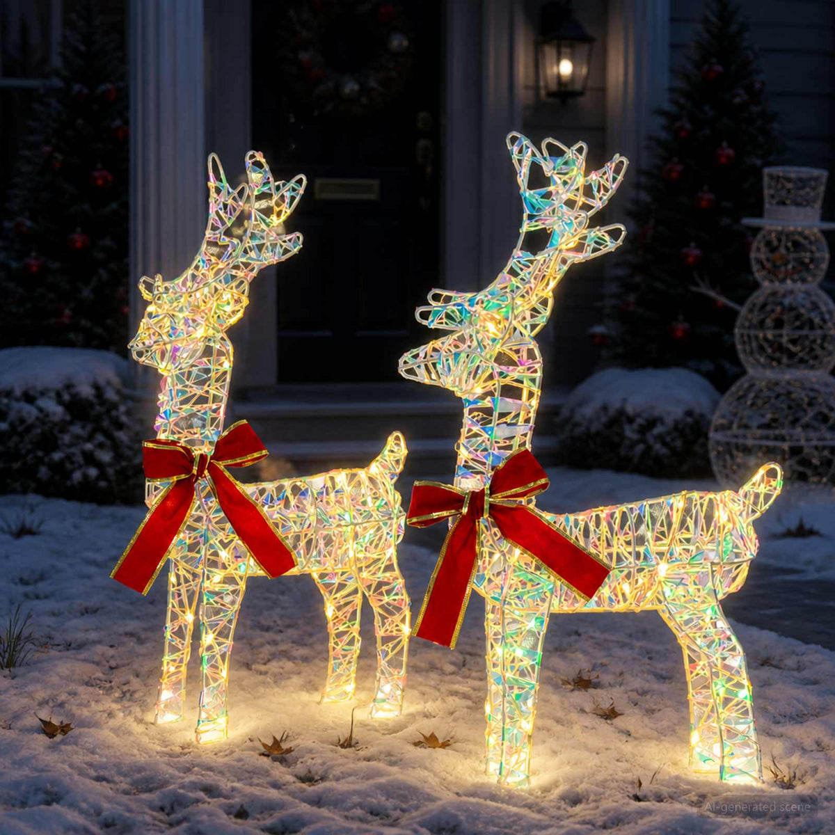 vidaXL 3D Christmas Reindeer LOVIISA 2 pcs 80 LEDs Warm White