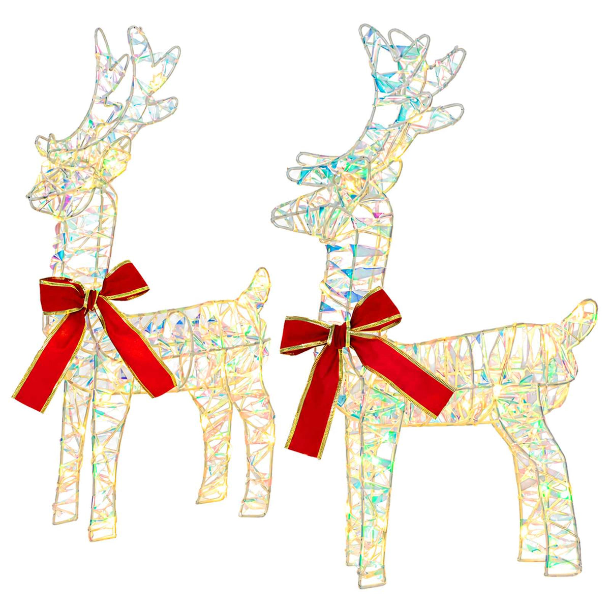 vidaXL 3D Christmas Reindeer LOVIISA 2 pcs 80 LEDs Warm White