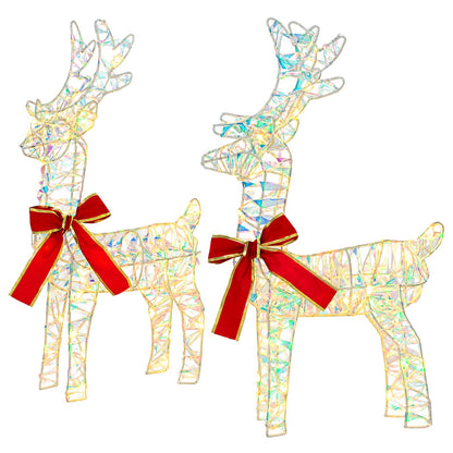 vidaXL 3D Christmas Reindeer LOVIISA 2 pcs 80 LEDs Warm White