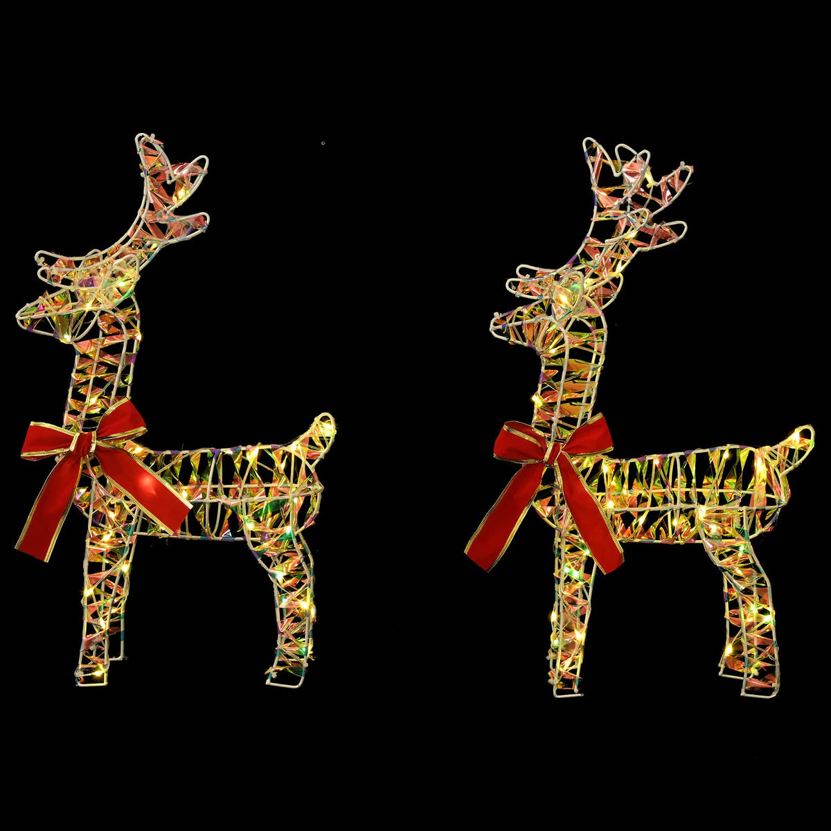 vidaXL 3D Christmas Reindeer LOVIISA 2 pcs 80 LEDs Warm White