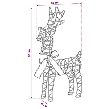 vidaXL 3D Christmas Reindeer LOVIISA 2 pcs 80 LEDs Warm White