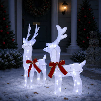 vidaXL 3D Christmas Reindeer LOVIISA 2 pcs 80 LEDs Cold White