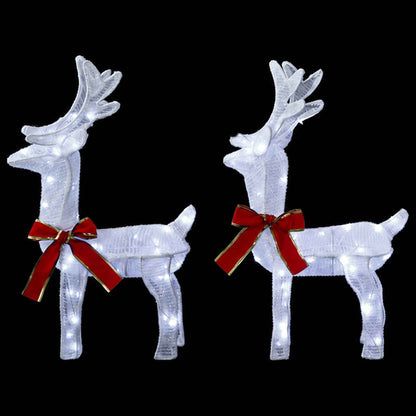 vidaXL 3D Christmas Reindeer LOVIISA 2 pcs 80 LEDs Cold White