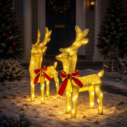 vidaXL 3D Christmas Reindeer LOVIISA 2 pcs 80 LEDs Warm White