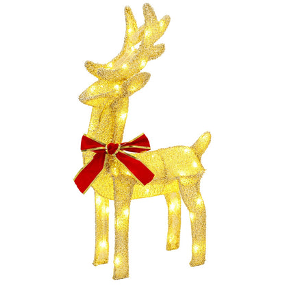 vidaXL 3D Christmas Reindeer LOVIISA 2 pcs 80 LEDs Warm White
