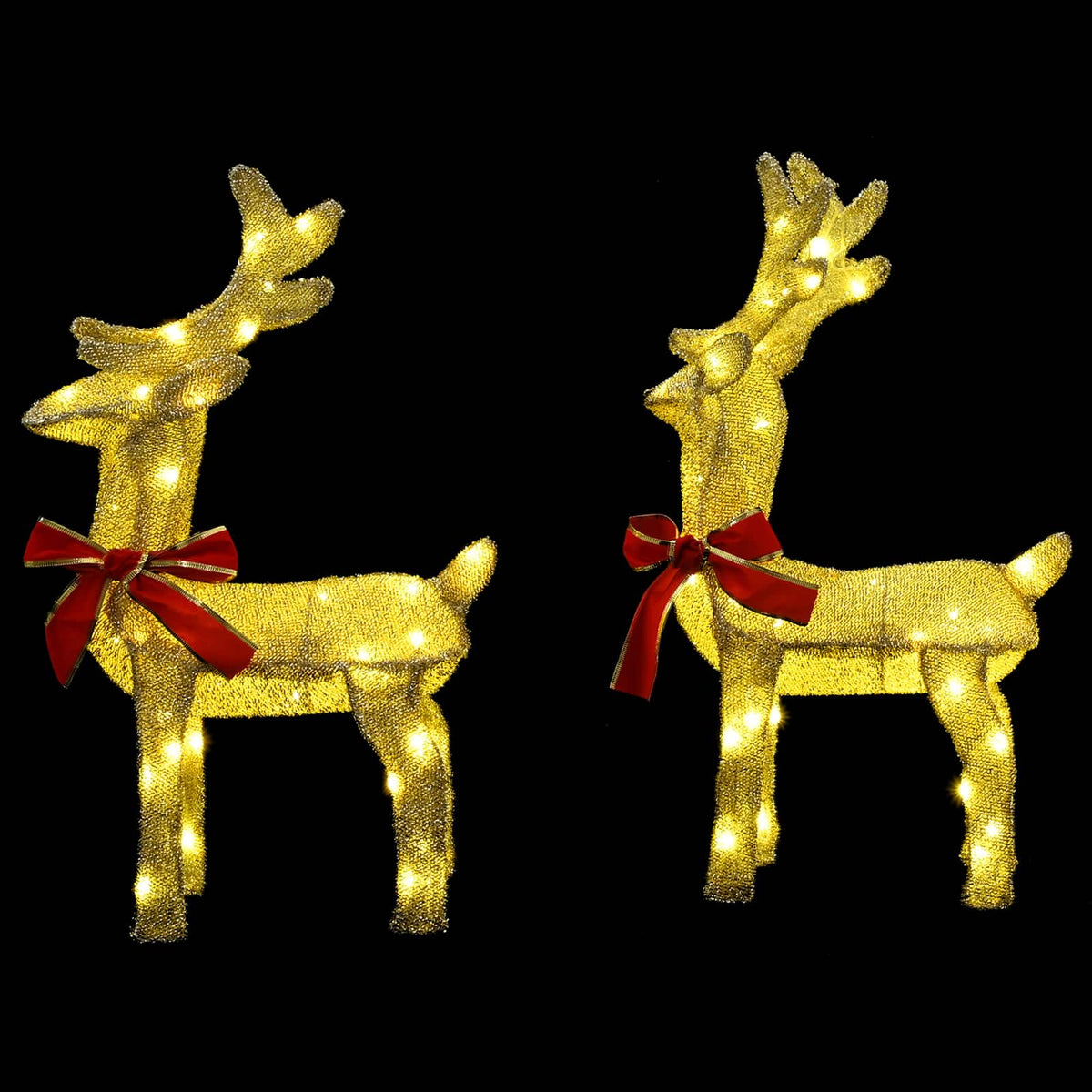 vidaXL 3D Christmas Reindeer LOVIISA 2 pcs 80 LEDs Warm White