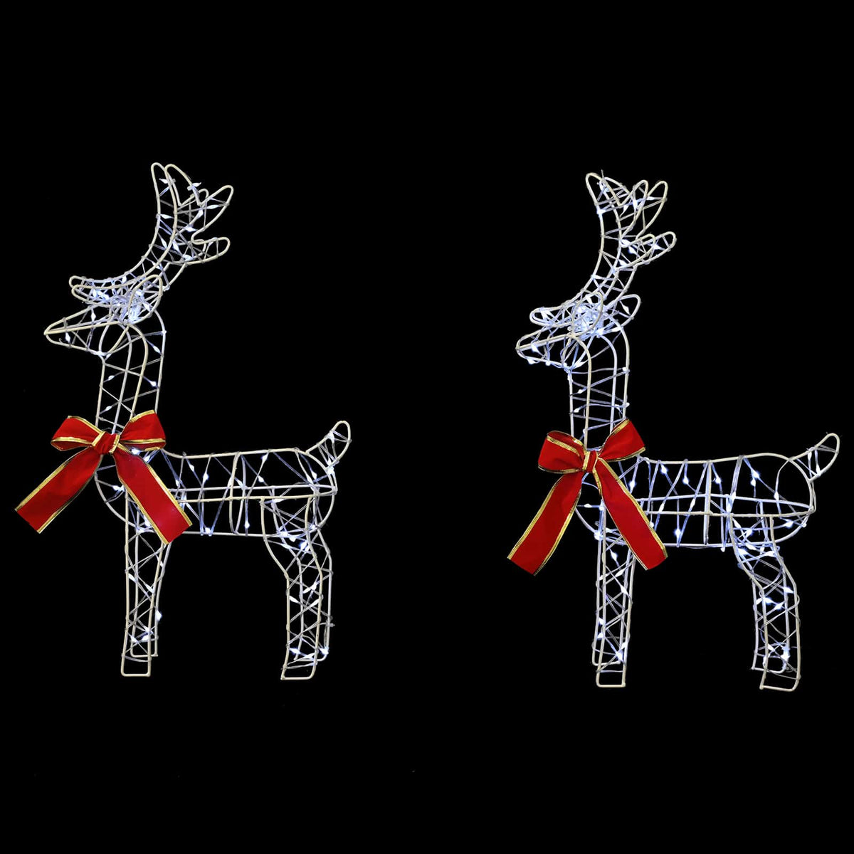 vidaXL 3D Christmas Reindeer LOVIISA 2 pcs 180 LEDs Cold White