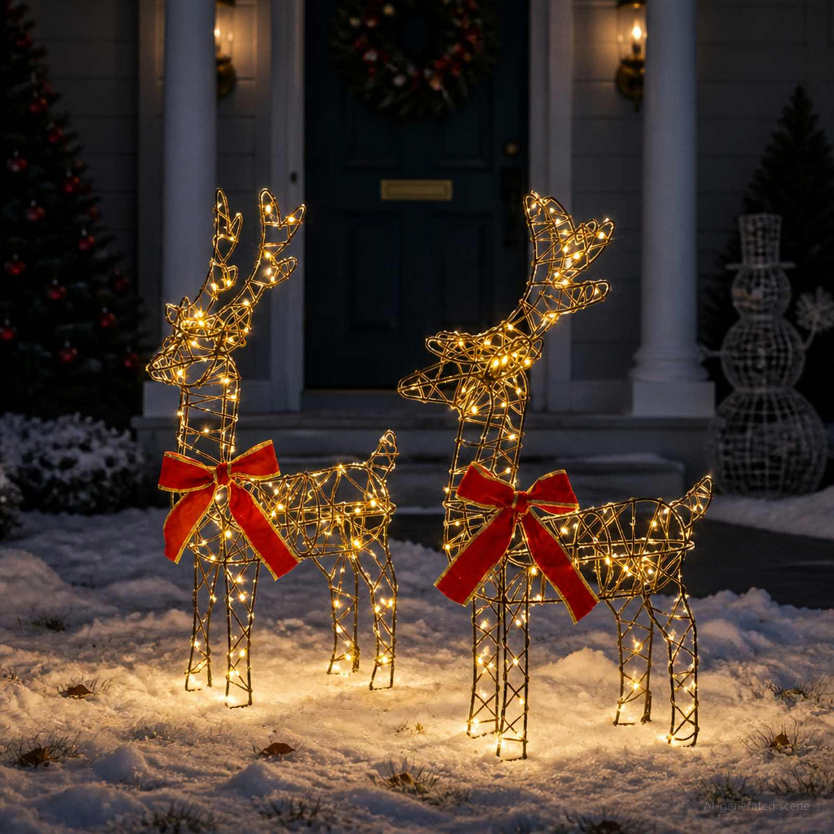 vidaXL 3D Christmas Reindeer LOVIISA 2 pcs 180 LEDs Warm White