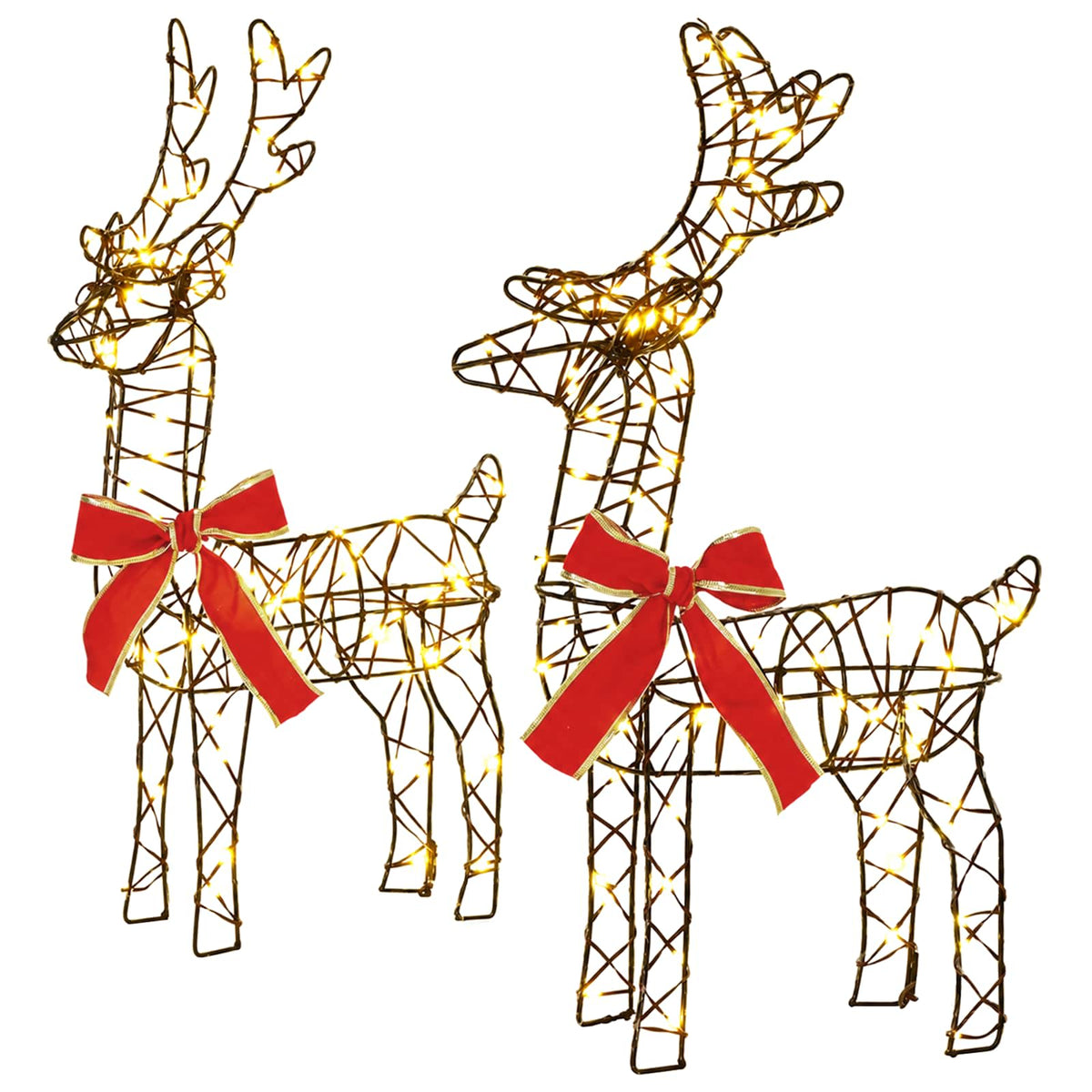 vidaXL 3D Christmas Reindeer LOVIISA 2 pcs 180 LEDs Warm White