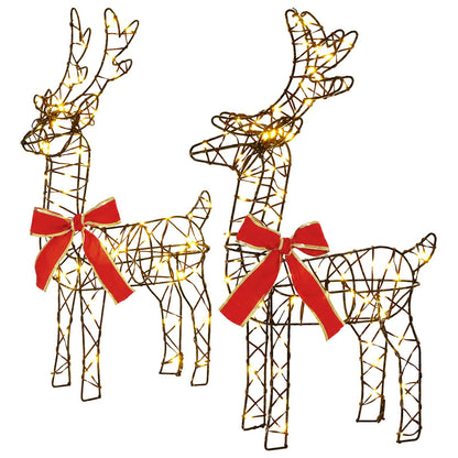 vidaXL 3D Christmas Reindeer LOVIISA 2 pcs 180 LEDs Warm White