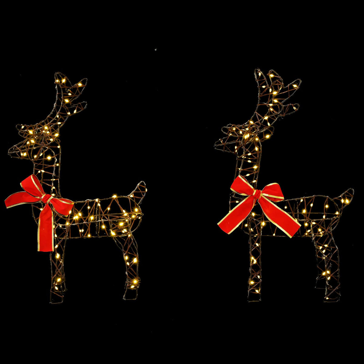 vidaXL 3D Christmas Reindeer LOVIISA 2 pcs 180 LEDs Warm White