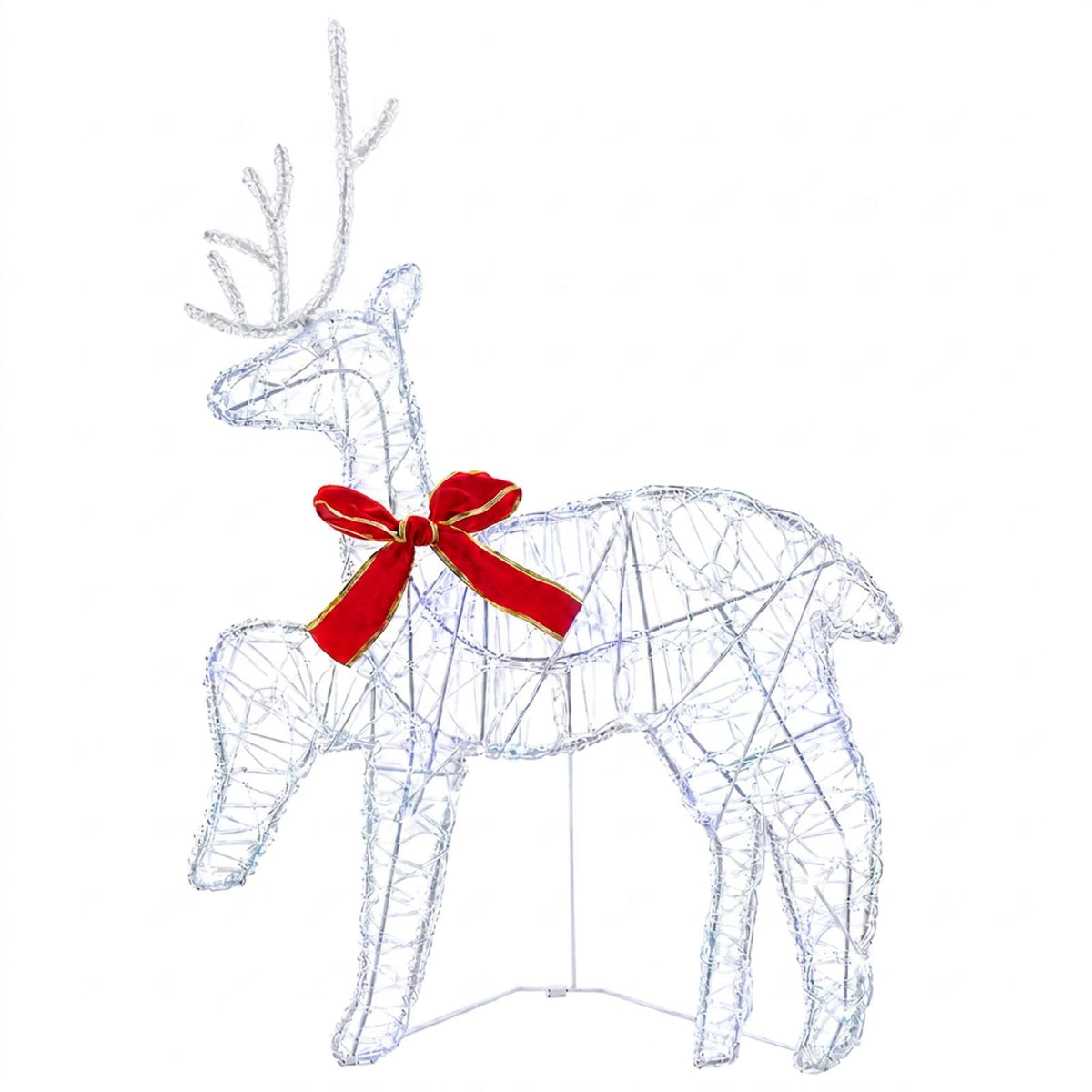 vidaXL Christmas Reindeer with Sleigh 3 pcs 60 LEDs Cold White