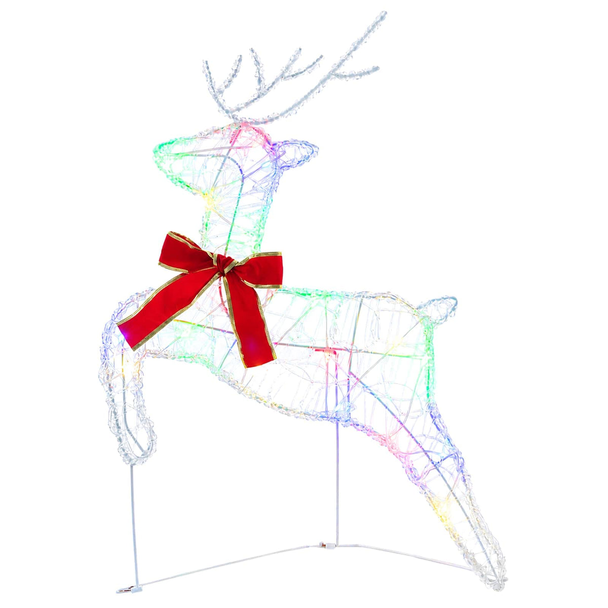 vidaXL Christmas Reindeer 2 pcs 40 LEDs Multicolour 43 x 19 x 65 cm