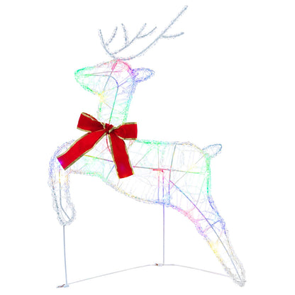 vidaXL Christmas Reindeer 2 pcs 40 LEDs Multicolour 43 x 19 x 65 cm