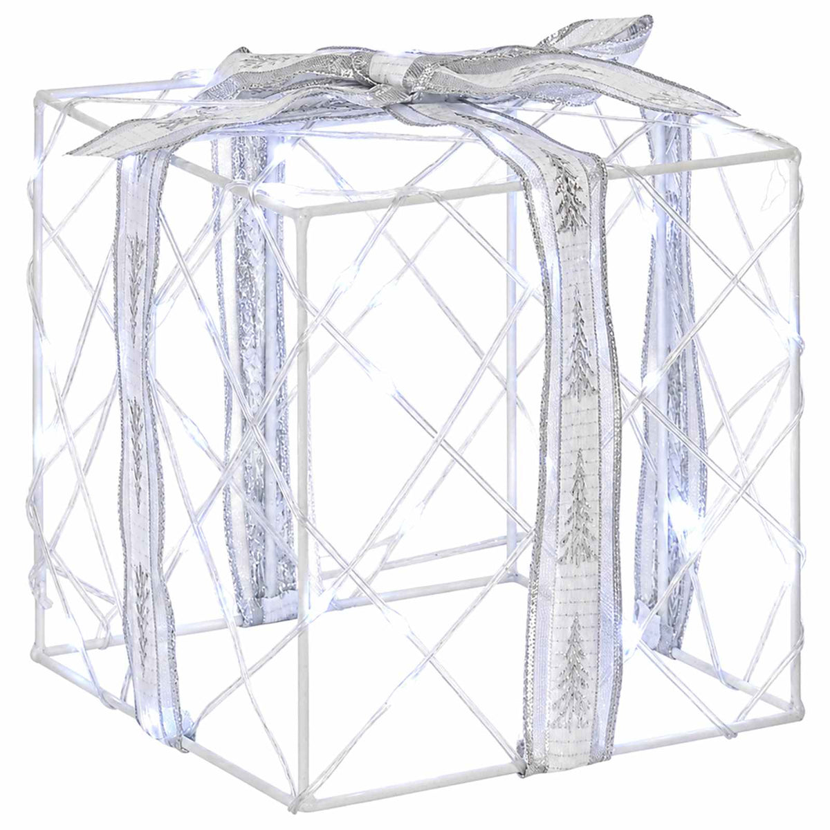 vidaXL Lighted Christmas Gift Box 3 pcs 150 LEDs Cold White