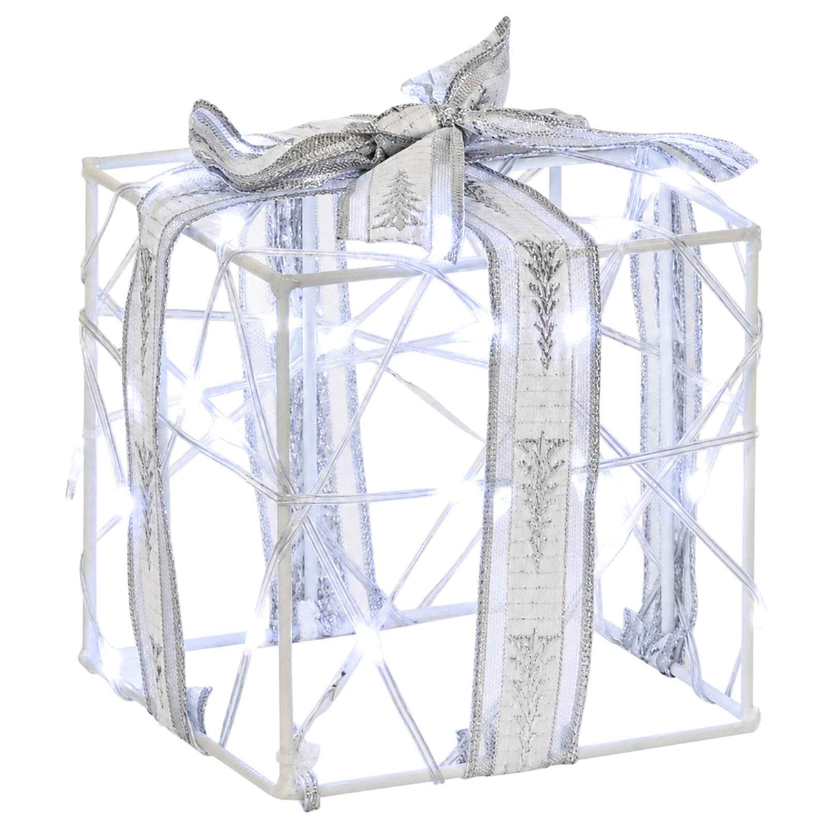 vidaXL Lighted Christmas Gift Box 3 pcs 150 LEDs Cold White