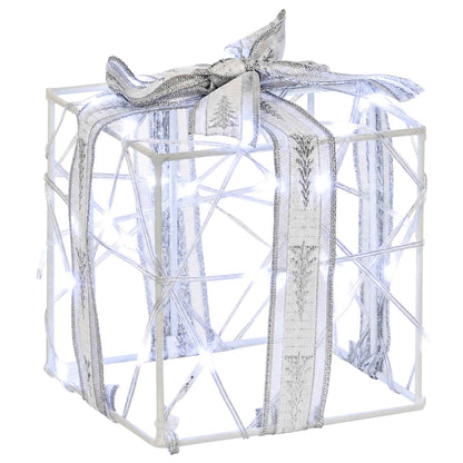 vidaXL Lighted Christmas Gift Box 3 pcs 150 LEDs Cold White