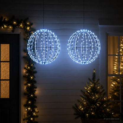 vidaXL Christmas Finial Light 2 pcs 320 LEDs Blue Diameter 50 x 52 cm