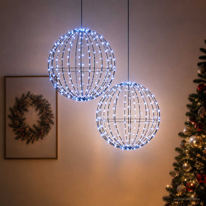 vidaXL Christmas Finial Light 2 pcs 320 LEDs Blue Diameter 50 x 52 cm