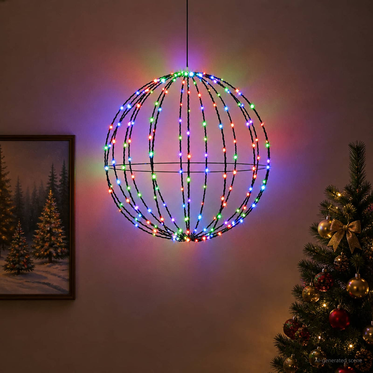vidaXL Christmas Finial Light 120 LEDs Multicolour Diameter 40 x 42 cm