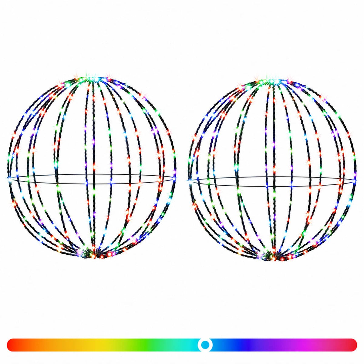 vidaXL Christmas Finial Light 2 pcs 192 LEDs RGB Diameter 30 x 32 cm