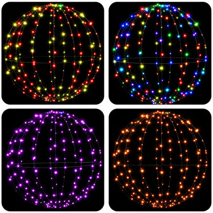 vidaXL Christmas Finial Light 2 pcs 192 LEDs RGB Diameter 30 x 32 cm