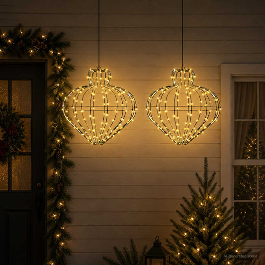 vidaXL Christmas Finial Light 2 pcs 384 LEDs Warm White