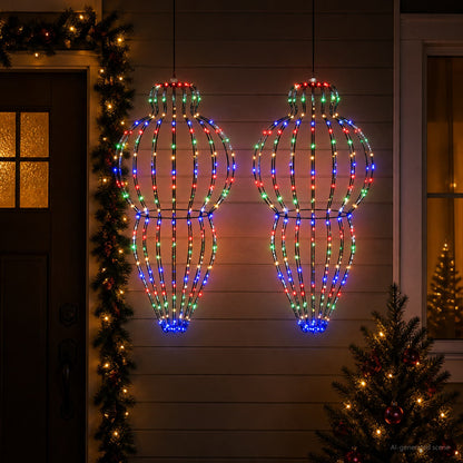 vidaXL Christmas Finial Light 2 pcs 640 LEDs Multicolour Ø 40 x 75 cm