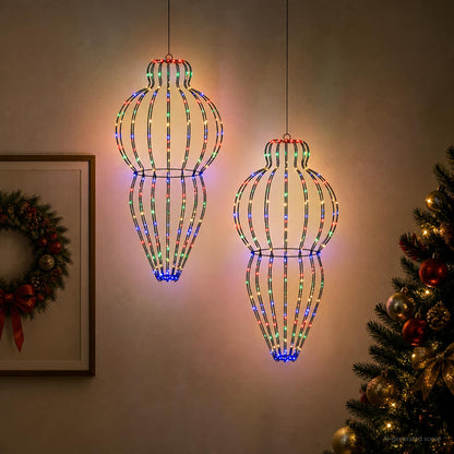 vidaXL Christmas Finial Light 2 pcs 640 LEDs Multicolour Ø 40 x 75 cm