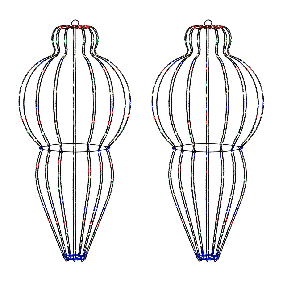 vidaXL Christmas Finial Light 2 pcs 640 LEDs Multicolour Ø 40 x 75 cm