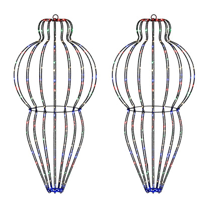vidaXL Christmas Finial Light 2 pcs 640 LEDs Multicolour Ø 40 x 75 cm