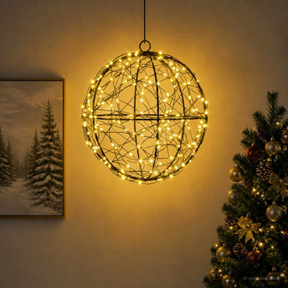 vidaXL Christmas Finial Light 200 LEDs Warm White Diameter 20 x 22 cm