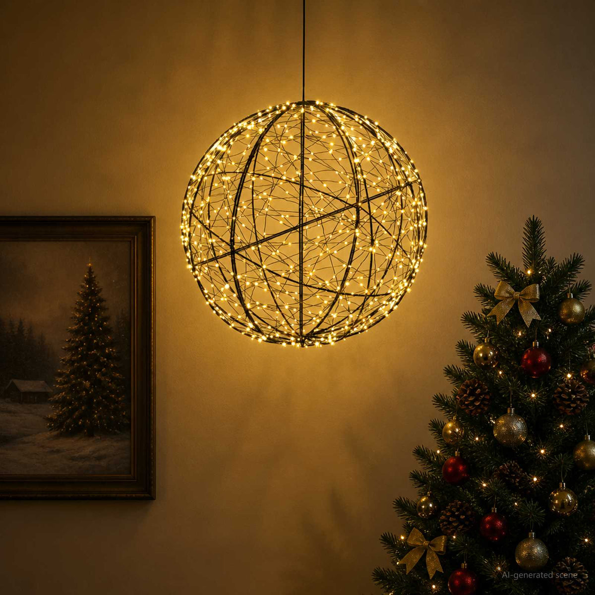 vidaXL Christmas Finial Light 500 LEDs Warm White Diameter 40 x 42 cm