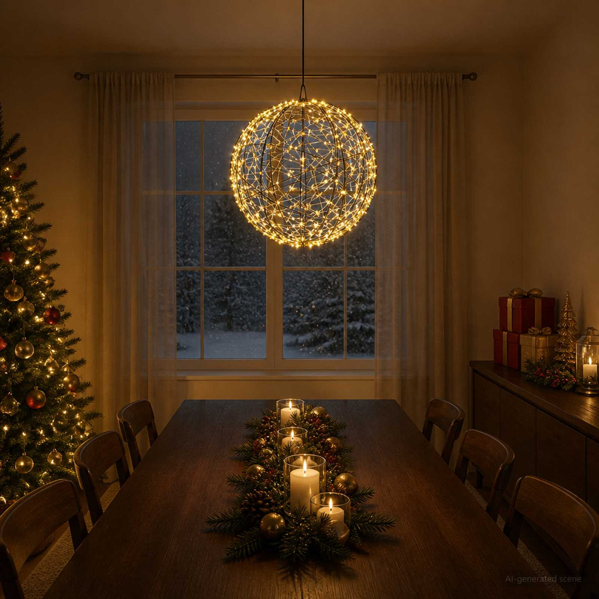 vidaXL Christmas Finial Light 750 LEDs Warm White Diameter 50 x 52 cm