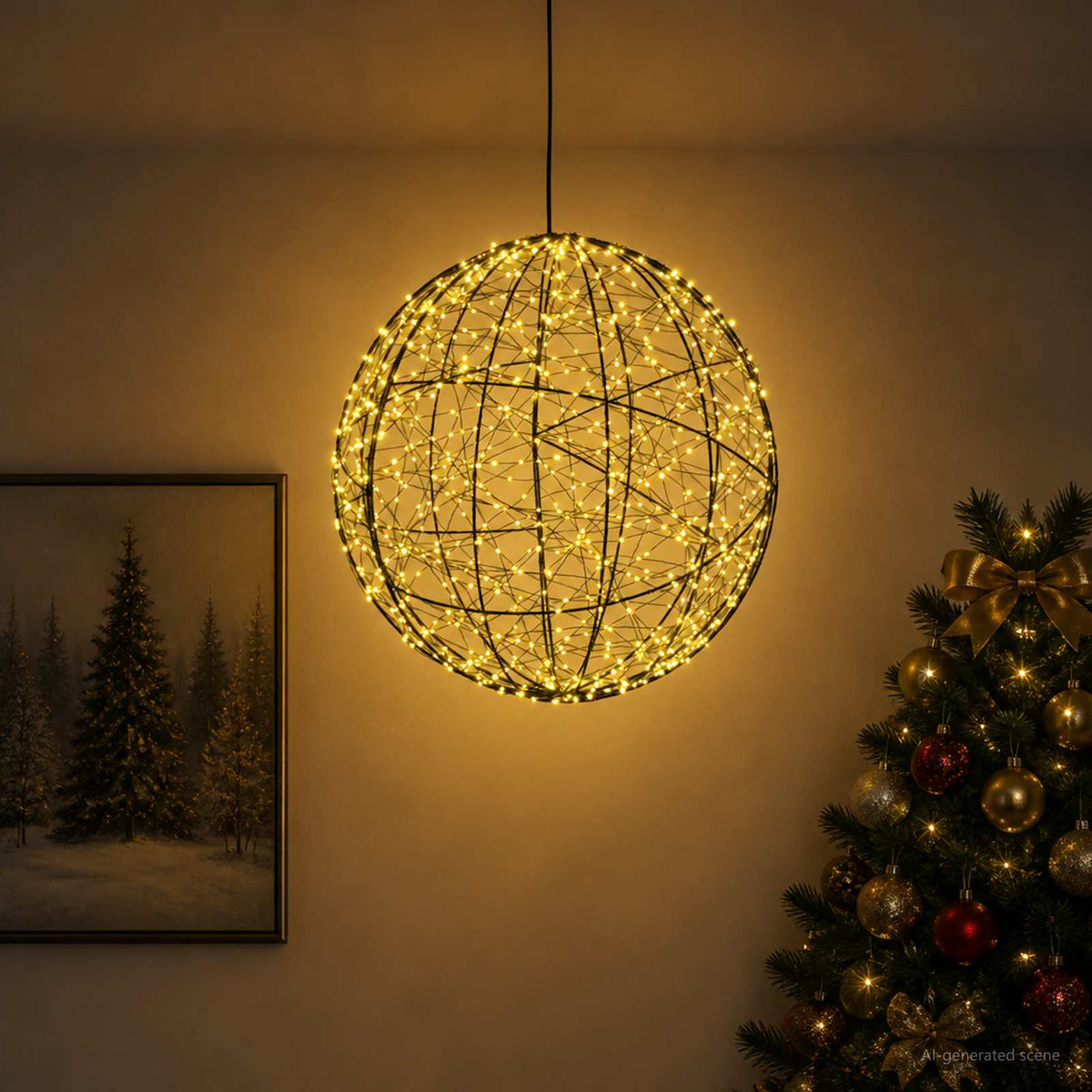 vidaXL Christmas Finial Light 950 LEDs Warm White Diameter 60 x 63 cm