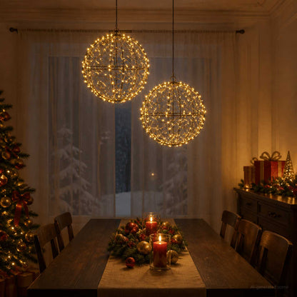 vidaXL Christmas Finial Light 2 pcs 400 LEDs Warm White