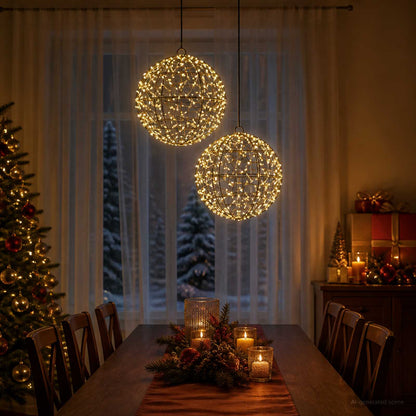 vidaXL Christmas Finial Light 2 pcs 600 LEDs Warm White