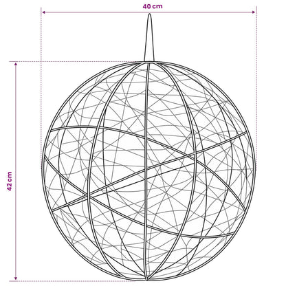 vidaXL Christmas Finial Light 2 pcs 1000 LEDs Warm White Ø 40 x 42 cm