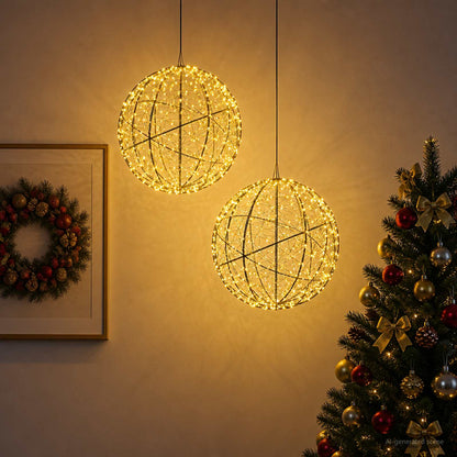vidaXL Christmas Finial Light 2 pcs 1500 LEDs Warm White