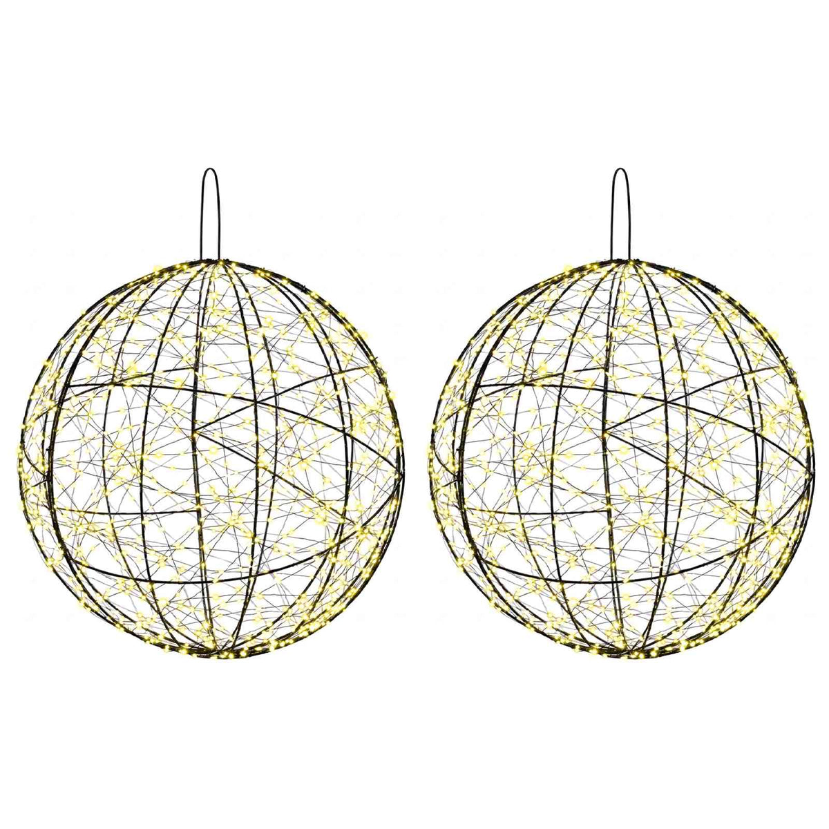 vidaXL Christmas Finial Light 2 pcs 1900 LEDs Warm White Ø 60 x 63 cm