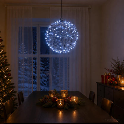 vidaXL Christmas Finial Light 200 LEDs Cold White Diameter 20 x 22 cm