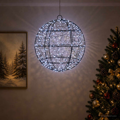 vidaXL Christmas Finial Light 300 LEDs Cold White Diameter 30 x 32 cm