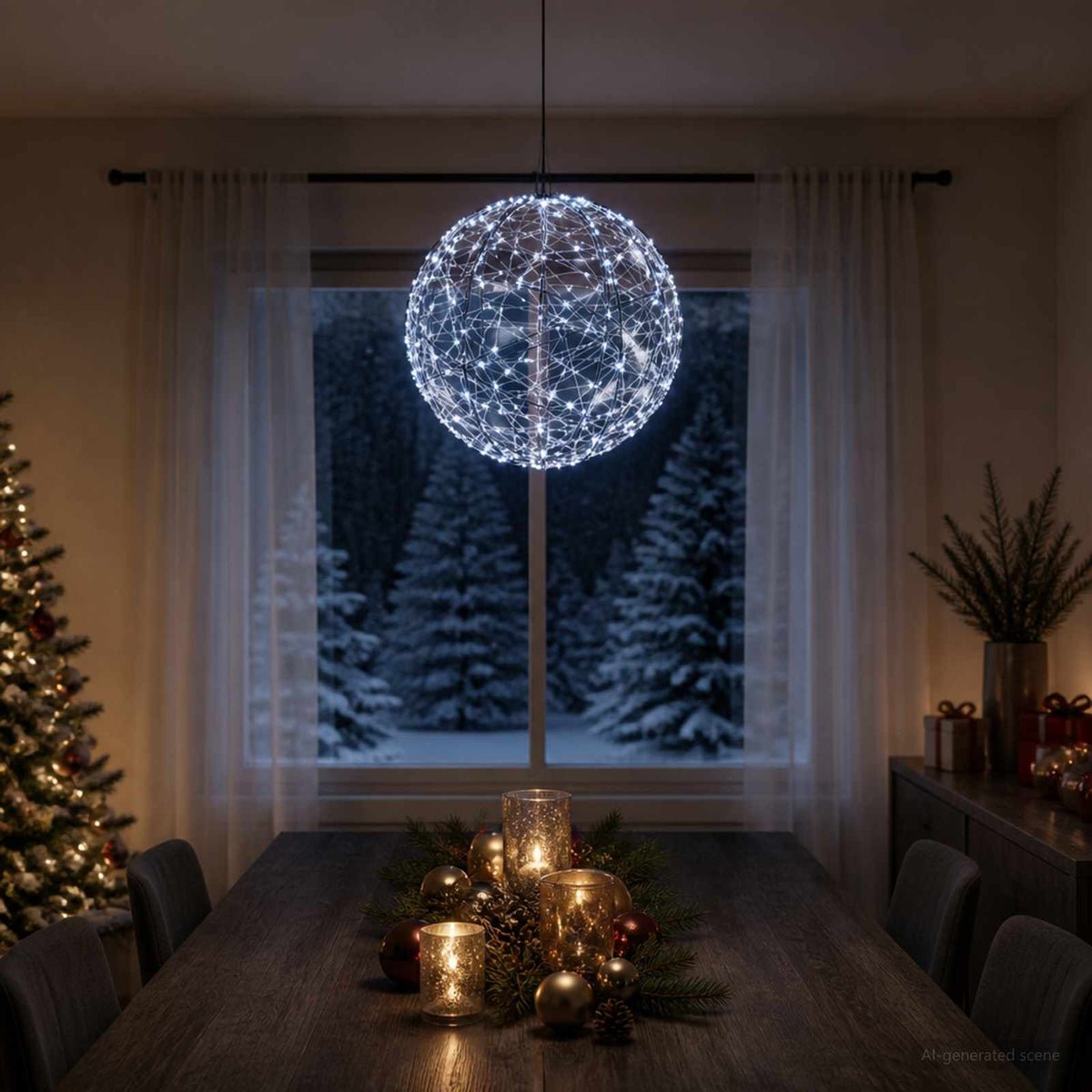 vidaXL Christmas Finial Light 500 LEDs Cold White Diameter 40 x 42 cm