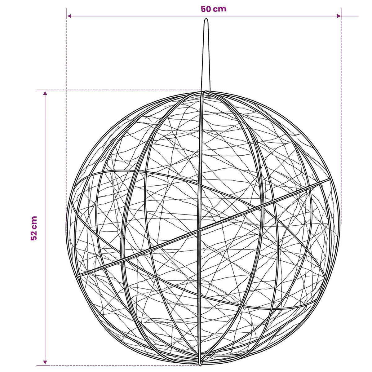 vidaXL Christmas Finial Light 750 LEDs Cold White Ø 50 x 52 cm