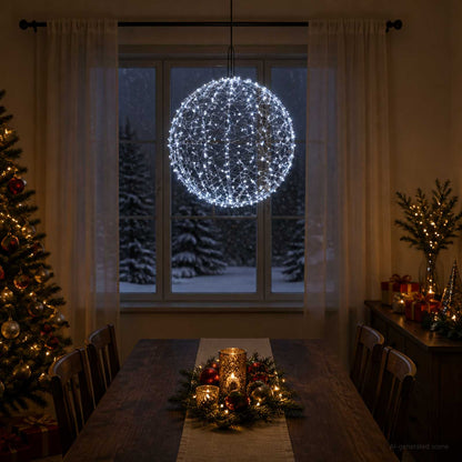 vidaXL Christmas Finial Light 950 LEDs Cold White Diameter 60 x 63 cm