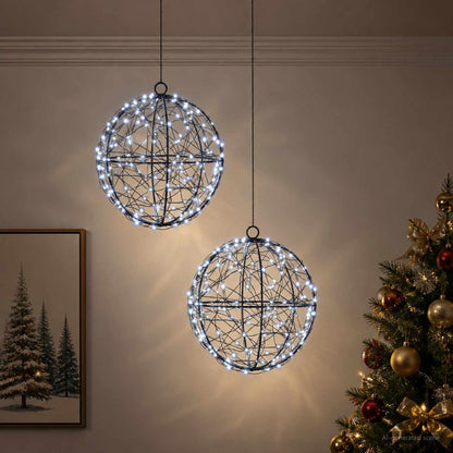 vidaXL Christmas Finial Light 2 pcs 400 LEDs Cold White