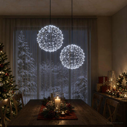 vidaXL Christmas Finial Light 2 pcs 600 LEDs Cold White
